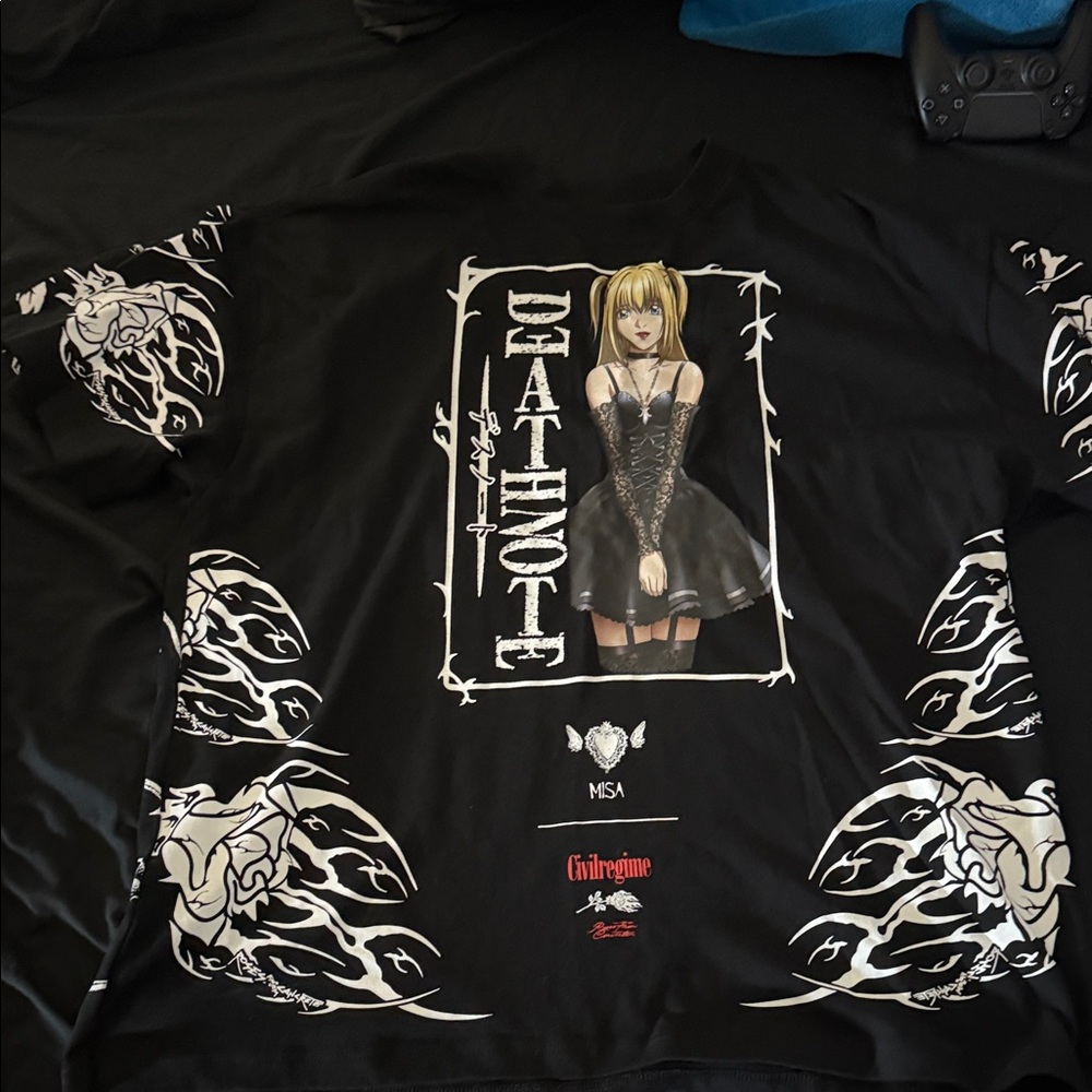 Black Graphic Men's Tee with Gothic Design